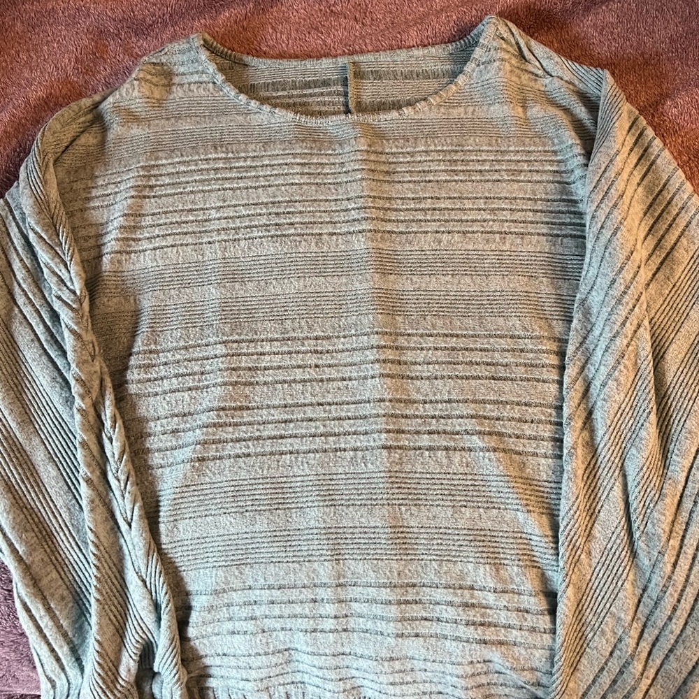 SHEIN Textured Knit Top in Light Blue/green